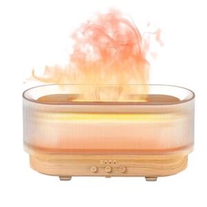 Sejoy Flame Aroma Diffuser 300ml Essential Oil Humidifier Wood Grain 6 Lights
